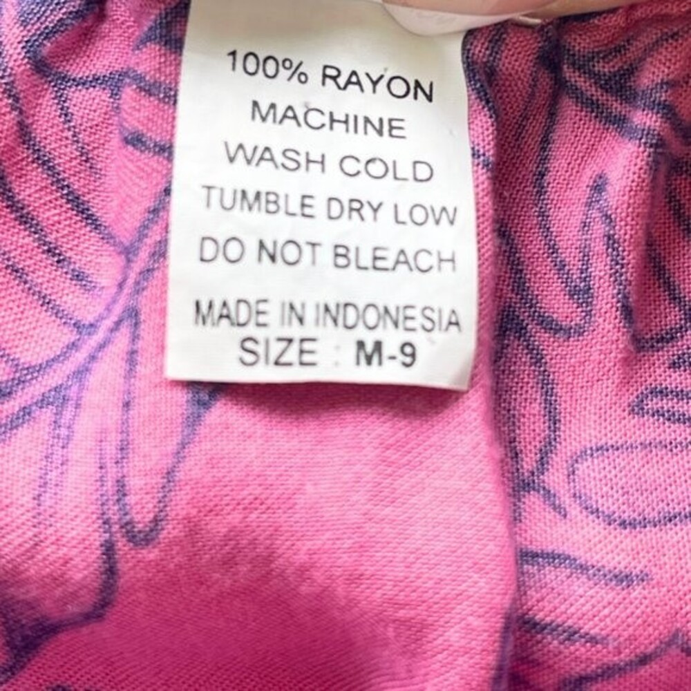 Women's Tropical Print Ruffled Dress with Adjustable Straps Size M-9 Juniors - Picture 12 of 13